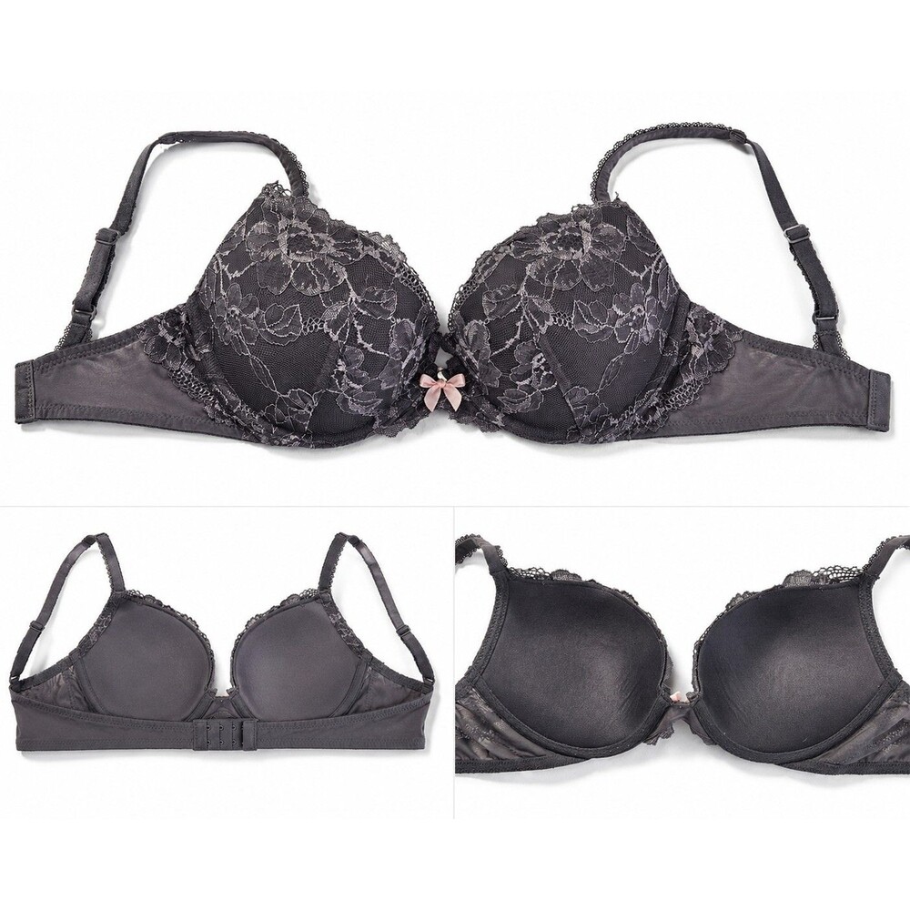 Victoria's Secret Body by Victoria Push Up Lace Bra Gray 32DD Underwire
